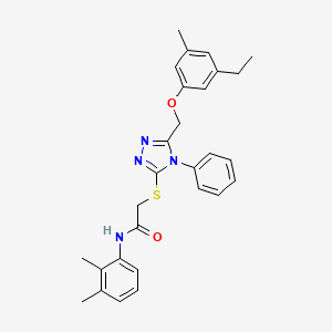 molecular formula C28H30N4O2S B4857733 N-(2,3-dimethylphenyl)-2-({5-[(3-ethyl-5-methylphenoxy)methyl]-4-phenyl-4H-1,2,4-triazol-3-yl}thio)acetamide 