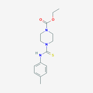 molecular formula C15H21N3O2S B485775 Ethyl 4-[(4-methylphenyl)carbamothioyl]piperazine-1-carboxylate CAS No. 431913-97-2