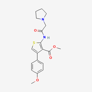 molecular formula C19H22N2O4S B4857775 METHYL 4-(4-METHOXYPHENYL)-2-[2-(PYRROLIDIN-1-YL)ACETAMIDO]THIOPHENE-3-CARBOXYLATE 