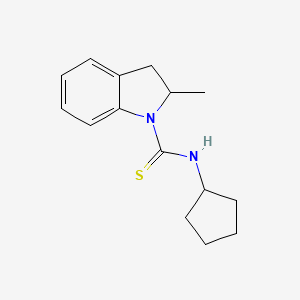 molecular formula C15H20N2S B4857777 N-cyclopentyl-2-methyl-1-indolinecarbothioamide 