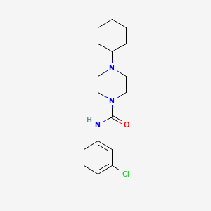 molecular formula C18H26ClN3O B4857874 N-(3-chloro-4-methylphenyl)-4-cyclohexylpiperazine-1-carboxamide 
