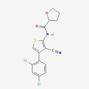 molecular formula C16H12Cl2N2O2S B4857952 N-[3-cyano-4-(2,4-dichlorophenyl)thiophen-2-yl]tetrahydrofuran-2-carboxamide 