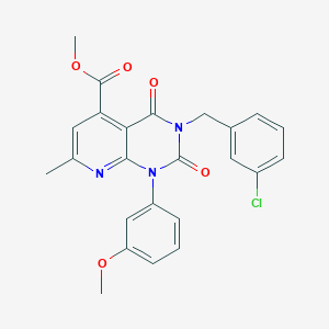 molecular formula C24H20ClN3O5 B4857965 METHYL 3-[(3-CHLOROPHENYL)METHYL]-1-(3-METHOXYPHENYL)-7-METHYL-2,4-DIOXO-1H,2H,3H,4H-PYRIDO[2,3-D]PYRIMIDINE-5-CARBOXYLATE 