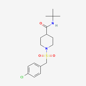 molecular formula C17H25ClN2O3S B4858090 N-TERT-BUTYL-1-[(4-CHLOROPHENYL)METHANESULFONYL]PIPERIDINE-4-CARBOXAMIDE 