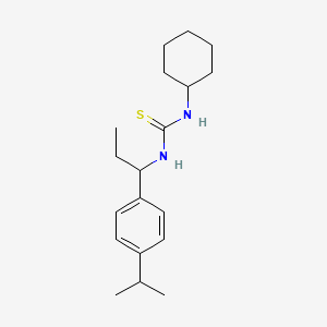 molecular formula C19H30N2S B4858093 N-cyclohexyl-N'-[1-(4-isopropylphenyl)propyl]thiourea 