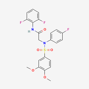 molecular formula C22H19F3N2O5S B4858163 N~1~-(2,6-difluorophenyl)-N~2~-[(3,4-dimethoxyphenyl)sulfonyl]-N~2~-(4-fluorophenyl)glycinamide 