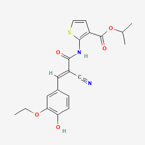 molecular formula C20H20N2O5S B4858191 isopropyl 2-{[2-cyano-3-(3-ethoxy-4-hydroxyphenyl)acryloyl]amino}-3-thiophenecarboxylate 