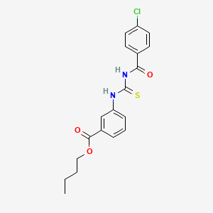 molecular formula C19H19ClN2O3S B4858199 BUTYL 3-({[(4-CHLOROPHENYL)FORMAMIDO]METHANETHIOYL}AMINO)BENZOATE 
