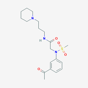 molecular formula C19H29N3O4S B4858228 N~2~-(3-acetylphenyl)-N~2~-(methylsulfonyl)-N~1~-[3-(1-piperidinyl)propyl]glycinamide 