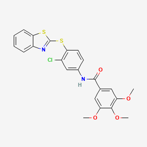 molecular formula C23H19ClN2O4S2 B4858261 N-[4-(1,3-benzothiazol-2-ylthio)-3-chlorophenyl]-3,4,5-trimethoxybenzamide 