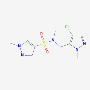 molecular formula C10H14ClN5O2S B4858286 N-[(4-chloro-1-methyl-1H-pyrazol-5-yl)methyl]-N,1-dimethyl-1H-pyrazole-4-sulfonamide 