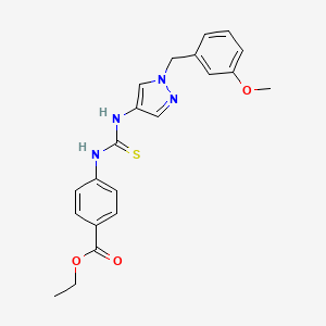 molecular formula C21H22N4O3S B4858289 ethyl 4-[({[1-(3-methoxybenzyl)-1H-pyrazol-4-yl]amino}carbonothioyl)amino]benzoate 