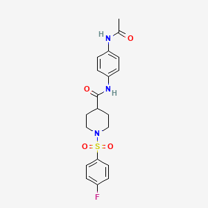 molecular formula C20H22FN3O4S B4858300 N-[4-(acetylamino)phenyl]-1-[(4-fluorophenyl)sulfonyl]piperidine-4-carboxamide 