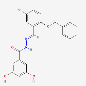 molecular formula C22H19BrN2O4 B4858326 N'-{5-bromo-2-[(3-methylbenzyl)oxy]benzylidene}-3,5-dihydroxybenzohydrazide 