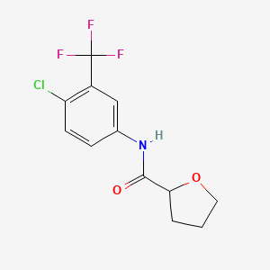 molecular formula C12H11ClF3NO2 B4858362 N-[4-chloro-3-(trifluoromethyl)phenyl]oxolane-2-carboxamide 