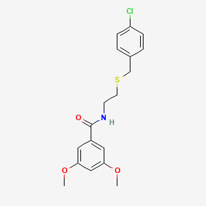 molecular formula C18H20ClNO3S B4858417 N-{2-[(4-chlorobenzyl)thio]ethyl}-3,5-dimethoxybenzamide 