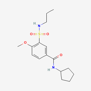 molecular formula C16H24N2O4S B4858473 N-cyclopentyl-4-methoxy-3-(propylsulfamoyl)benzamide 