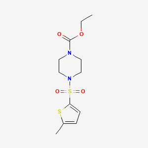 molecular formula C12H18N2O4S2 B4858481 Ethyl 4-(5-methylthiophen-2-yl)sulfonylpiperazine-1-carboxylate 