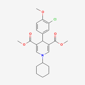 molecular formula C22H26ClNO5 B4858498 dimethyl 4-(3-chloro-4-methoxyphenyl)-1-cyclohexyl-1,4-dihydro-3,5-pyridinedicarboxylate 