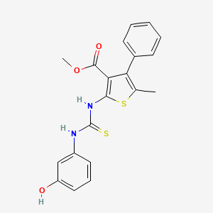 molecular formula C20H18N2O3S2 B4858515 methyl 2-({[(3-hydroxyphenyl)amino]carbonothioyl}amino)-5-methyl-4-phenyl-3-thiophenecarboxylate 