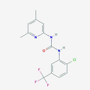 molecular formula C15H13ClF3N3O B4858551 N-[2-CHLORO-5-(TRIFLUOROMETHYL)PHENYL]-N'-(4,6-DIMETHYL-2-PYRIDYL)UREA 