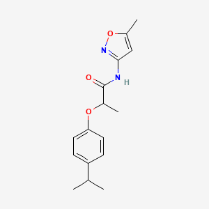 molecular formula C16H20N2O3 B4858558 N-(5-methyl-1,2-oxazol-3-yl)-2-[4-(propan-2-yl)phenoxy]propanamide 