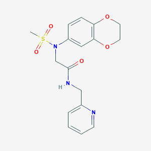 molecular formula C17H19N3O5S B4858559 N~2~-(2,3-dihydro-1,4-benzodioxin-6-yl)-N~2~-(methylsulfonyl)-N~1~-(2-pyridinylmethyl)glycinamide 