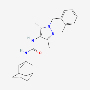 molecular formula C24H32N4O B4858596 N-(1-ADAMANTYL)-N'-[3,5-DIMETHYL-1-(2-METHYLBENZYL)-1H-PYRAZOL-4-YL]UREA 
