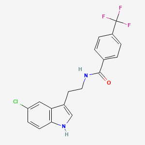 molecular formula C18H14ClF3N2O B4858611 N-[2-(5-chloro-1H-indol-3-yl)ethyl]-4-(trifluoromethyl)benzamide 