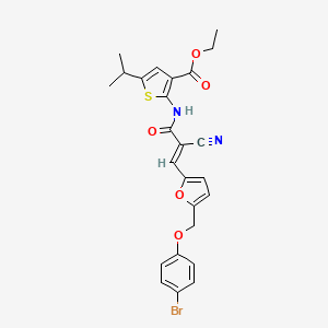 molecular formula C25H23BrN2O5S B4858684 ethyl 2-[(3-{5-[(4-bromophenoxy)methyl]-2-furyl}-2-cyanoacryloyl)amino]-5-isopropyl-3-thiophenecarboxylate 