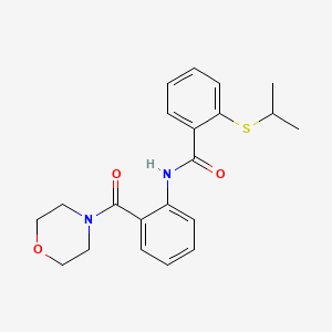molecular formula C21H24N2O3S B4858699 N-[2-(morpholin-4-ylcarbonyl)phenyl]-2-(propan-2-ylsulfanyl)benzamide 