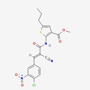 molecular formula C19H16ClN3O5S B4858741 methyl 2-{[3-(4-chloro-3-nitrophenyl)-2-cyanoacryloyl]amino}-5-propyl-3-thiophenecarboxylate 
