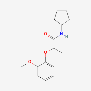molecular formula C15H21NO3 B4858743 N-cyclopentyl-2-(2-methoxyphenoxy)propanamide 