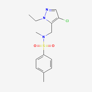 molecular formula C14H18ClN3O2S B4858751 N-[(4-CHLORO-1-ETHYL-1H-PYRAZOL-5-YL)METHYL]-N,4-DIMETHYL-1-BENZENESULFONAMIDE 