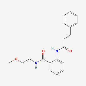 molecular formula C19H22N2O3 B4858778 N-(2-methoxyethyl)-2-[(3-phenylpropanoyl)amino]benzamide 