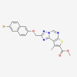 molecular formula C21H15BrN4O3S B4858976 methyl 2-{[(6-bromo-2-naphthyl)oxy]methyl}-9-methylthieno[3,2-e][1,2,4]triazolo[1,5-c]pyrimidine-8-carboxylate 