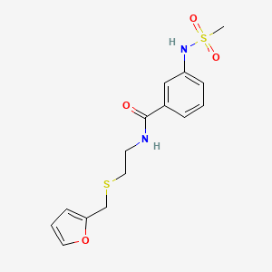 molecular formula C15H18N2O4S2 B4859011 N-{2-[(2-furylmethyl)thio]ethyl}-3-[(methylsulfonyl)amino]benzamide 