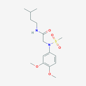 molecular formula C16H26N2O5S B4859050 N~2~-(3,4-dimethoxyphenyl)-N~1~-(3-methylbutyl)-N~2~-(methylsulfonyl)glycinamide 