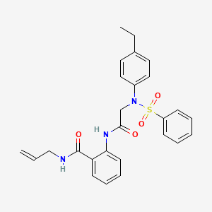 molecular formula C26H27N3O4S B4859071 N-allyl-2-{[N-(4-ethylphenyl)-N-(phenylsulfonyl)glycyl]amino}benzamide 