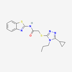 molecular formula C17H19N5OS2 B4859104 N-(1,3-benzothiazol-2-yl)-2-[(5-cyclopropyl-4-propyl-4H-1,2,4-triazol-3-yl)sulfanyl]acetamide 