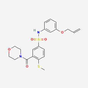 molecular formula C21H24N2O5S2 B4859107 N-[3-(allyloxy)phenyl]-4-(methylthio)-3-(4-morpholinylcarbonyl)benzenesulfonamide 