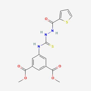 molecular formula C16H15N3O5S2 B4859108 DIMETHYL 5-({[2-(2-THIENYLCARBONYL)HYDRAZINO]CARBOTHIOYL}AMINO)ISOPHTHALATE 