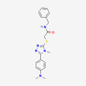 molecular formula C20H23N5OS B4859131 N-benzyl-2-({5-[4-(dimethylamino)phenyl]-4-methyl-4H-1,2,4-triazol-3-yl}sulfanyl)acetamide 