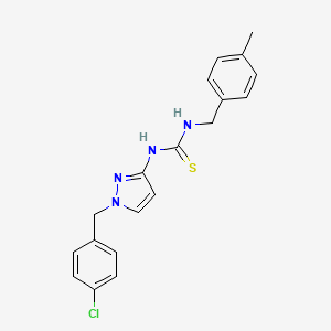 molecular formula C19H19ClN4S B4859199 N-[1-(4-chlorobenzyl)-1H-pyrazol-3-yl]-N'-(4-methylbenzyl)thiourea 