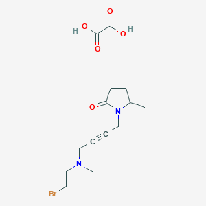 molecular formula C14H21BrN2O5 B048592 1-[4-[2-Bromoethyl(methyl)amino]but-2-ynyl]-5-methylpyrrolidin-2-one;oxalic acid CAS No. 118630-61-8
