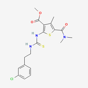 molecular formula C19H22ClN3O3S2 B4859214 methyl 2-[({[2-(3-chlorophenyl)ethyl]amino}carbonothioyl)amino]-5-[(dimethylamino)carbonyl]-4-methyl-3-thiophenecarboxylate 