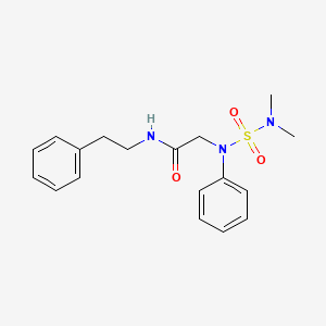 molecular formula C18H23N3O3S B4859296 N~2~-[(dimethylamino)sulfonyl]-N~2~-phenyl-N~1~-(2-phenylethyl)glycinamide 