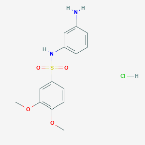 molecular formula C14H17ClN2O4S B4859331 N-(3-aminophenyl)-3,4-dimethoxybenzenesulfonamide hydrochloride 