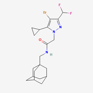 molecular formula C20H26BrF2N3O B4859397 N-(1-adamantylmethyl)-2-[4-bromo-5-cyclopropyl-3-(difluoromethyl)-1H-pyrazol-1-yl]acetamide 