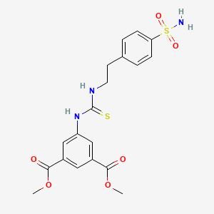 molecular formula C19H21N3O6S2 B4859418 DIMETHYL 5-[({[4-(AMINOSULFONYL)PHENETHYL]AMINO}CARBOTHIOYL)AMINO]ISOPHTHALATE 